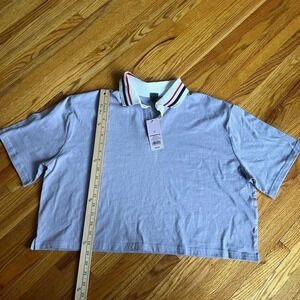 NWT Cropped purple polo
